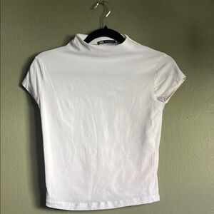 NWOT White basic mock neck tee
